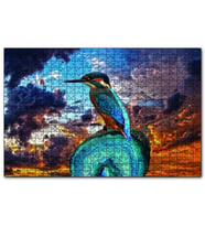 Cakapuzzle  Gün Batımı Yalı Çapkını Kuş  Puzzle Yapboz MDF (Ahşap) (120 Parça)