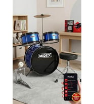 Midex CD300X-BL Akustik Junior Çocuk Baterisi Davulu Seti 5-14 Yaş İçin Full Set