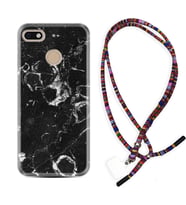 General Mobile GM8 Go GM9 GM20 Pro Plus Kılıf Boyun Asklı Rasta Silikon Black Hole Marble 1387