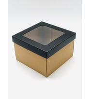 23x23x15 Kraft Pencereli Çok Amaçlı Kutu Karton Kutu Pasta Kutusu (10 Adet)
