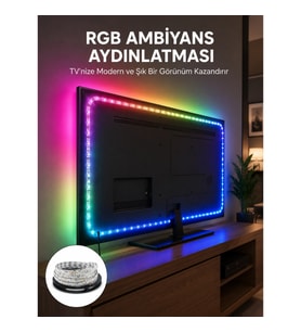Mey İthalat® Müzikle Senkronize LED Şerit TV Aydınlatma Yeni Nesil