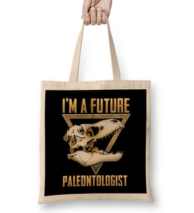 Cute I m A Future Paleontologist Dinosaur Fossil Bez Çanta Uzun Saplı