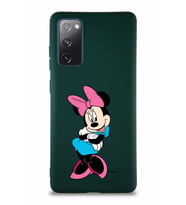Samsung Galaxy S20 FE Soft Premier Kapak Minnie Mouse-D Tasarımlı Silikon Kılıf - Yeşil (Şeffaf)
