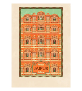 Seyahat Posterleri - Jaipur Hindistan Tablo Ahşap Poster Dekoratif