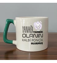 Yanağı Tombik Olanın Baskılı Yeşil Kulplu D Kupa