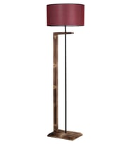 MENEKŞE YANIK AHŞAP LAMBADER SİLİNDİR HASIR BORDO ABAJURLU