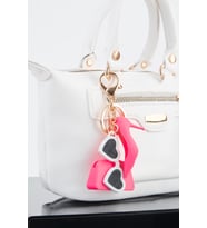 Pembe Mini Figürlü 3D Baskı Charm Çanta Aksesuarı Anahtarlık