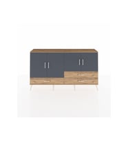 Arges Konsol 5 Raflı 3 Çekmeceli 4 Kapaklı 176x30x99 Çam-Antrasit/Çam