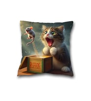 1 adet Fantastik Kedi & Fare Peluş Yastık Kılıfı 44.96cm x 44.96cm - Fransız Tarzı