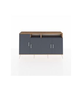 Arges Konsol 6 Raflı 4 Kapaklı 176x30x99 Çam-Antrasit