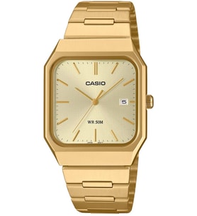 Casio MTP-B185G-9AVDF Kare Kadran Takvimli Metal Kasa Altın Renk Erkek Kol Saati