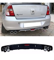 Renault Clio Symbol Siyah Difüzör 4 Krom Egzoz Görünümlü Difizör Arka Ek Body Kit 2000-2012