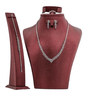 Zirkon Taşlı Gümüş Bayan Set