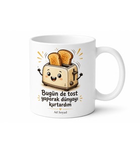 Tost Makinesi Temalı Komik Baskılı Kupa Bardak Esprili Hediye