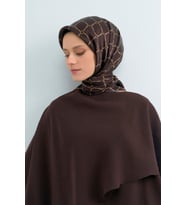 Armine Saf İpek Sura Eşarp-2026 İlkbahar-Yaz- 953800D (Kahverengi)