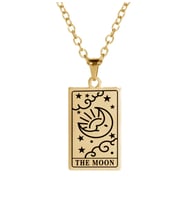 24 Ayar Has Altın Kaplama Tarot The Moon Gümüş Kolye
