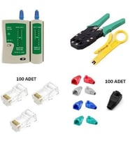 Network Set RJ45+Cover+Kablo Tester+RJ45 Sıkma Pensesi+Kablo Soyucu