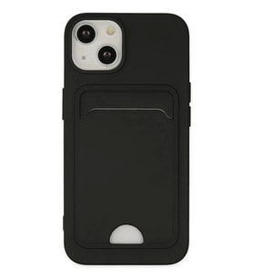 Newface Apple iPhone 14 Plus Kılıf Kelvin Kartvizitli Silikon - Siyah