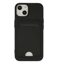 Newface Apple iPhone 14 Plus Kılıf Kelvin Kartvizitli Silikon - Siyah