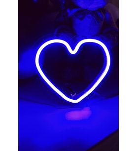 Kalp Şeklinde Neon Led Işıklı Çocuk Odası Tablo 15x13 cm (Krem)