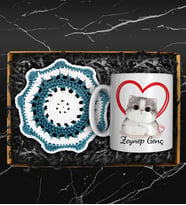 Kişiye Özel Tasarım Kupa & Handmade Makrome Bardak Altlığı