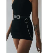 Mulvxbrf Brf02 Elbise Üzeri Zincirli Deri Şık Kemer Aksesuar Harness - Brf656 (Mulvix)