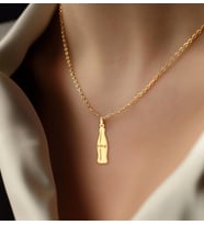 Kişiye Özel 925 Ayar Gümüş Kola Şişe Kolye (Gold)
