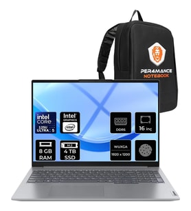 Lenovo Thinkbook 16 Gen 7 Core Ultra 5 125U 8gb Ram 4tb SSD 16" Fhd+ Freedos 21MS005KTRP305 Notebook + Per4 Çanta