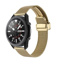 Huawei Honor Magic 2 46mm 22mm Uyumlu Kordon Hasır Metal Mıknatıs Tokalı Zore KRD-85 Kayış (Gold)