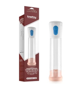 Pilli Otomatik Pro Penis Pompası Vajina Başlıklı Beyaz - Maximizer Worx VX4