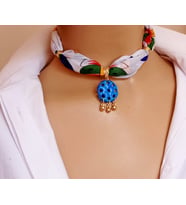 Yörük Otantik Güneş Süryani Taşı Kolye Siyah (Beyaz)