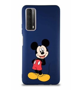 Huawei P Smart 2021 Soft Premier Kapak Mickey Mouse-B Tasarımlı Silikon Kılıf - Lacivert (Şeffaf)