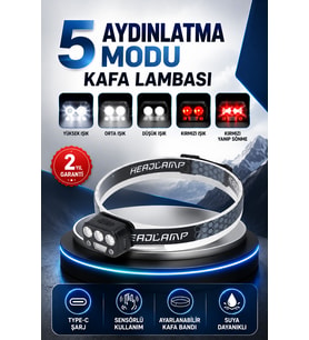 Gece Koşuları İçin El Sensörlü Şarjlı LED Kafa Feneri