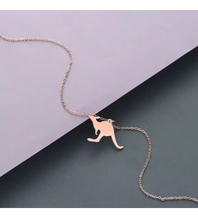 Minimal Kanguru Model Kolye 925K Gümüş (Rose)