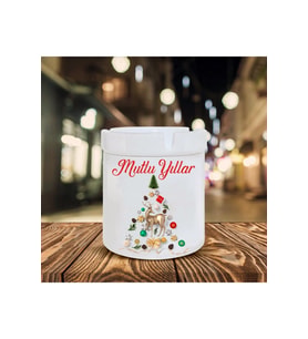 Yılbaşı Noel Temalı Baskılı Seramik Küllük