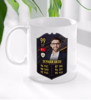 BK Gift Kişiye Özel Futbolcu Kartı Tasarımlı Beyaz Kupa Bardak-7