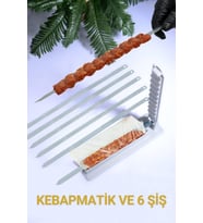 6 Adet Şiş Ve Kebapmatik Adana Urfa Kebap Kalıbı Aparatı Pratik Hızlı Kebap Makinesi Kutusu