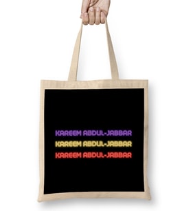 Kareem Abdul-Jabbar - Basketball gifts Vintage Retro Rainbow Quotes For BOYS AND Dad Bez Çanta Uzun Saplı
