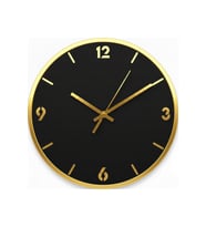 AS TASARIM LAZER Stil2 Modern Duvar Saati (45 cm) (SİYAH-GOLD)