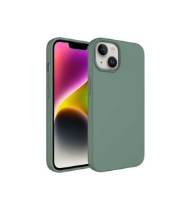 Apple iPhone 14 Plus Uyumlu Kılıf Sıvı Teknolojili Silinebilir Sert Zore Kivi Kapak (Koyu Yeşil)