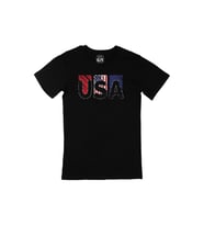 USA Amerika Tasarım Siyah Tişört