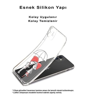 PrintiFy Samsung A06 Uyumlu Kamera Korumalı Aşk Tasarımlı Şeffaf  Silikon Kılıf