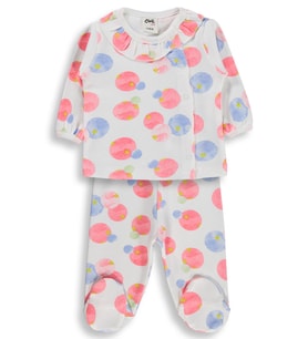 Civil Baby Suluboya Yıldız Emp Bandanalı 1-9 Ay Pijama Takımı - Ekru