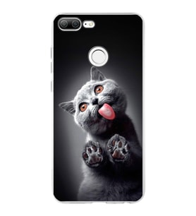 PrintiFy Huawei Honor 9 Lite ile Uyumlu 1mm Slim Fit Kedi 2 050c Baskılı Şeffaf  Kılıf