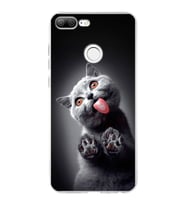 PrintiFy Huawei Honor 9 Lite ile Uyumlu 1mm Slim Fit Kedi 2 050c Baskılı Şeffaf  Kılıf