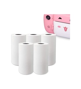 Çocuk Kamera Baskı Kağıdı, 5’li Rulo 57x25mm Çekirdekli Fotoğraf Baskı Termal Kağıt Rulo