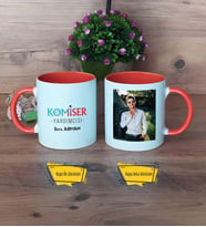 Komiser Yardımcısı Kupa Bardak Turuncu Fotoğraflı Polis Günü Hediyesi