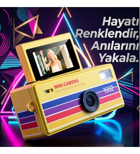 Nostaljik Tasarım Mini Dijital Kamera Kompakt Fotoğraf Makinesi Anahtarlık