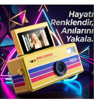 Nostaljik Tasarım Mini Dijital Kamera Kompakt Fotoğraf Makinesi Anahtarlık