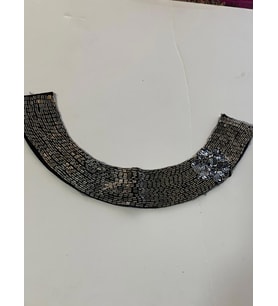 36X6 CM TAŞLI BONCUKLU TASARIM KIYAFET YAKA AKSESUARI APLİK DİKİŞ